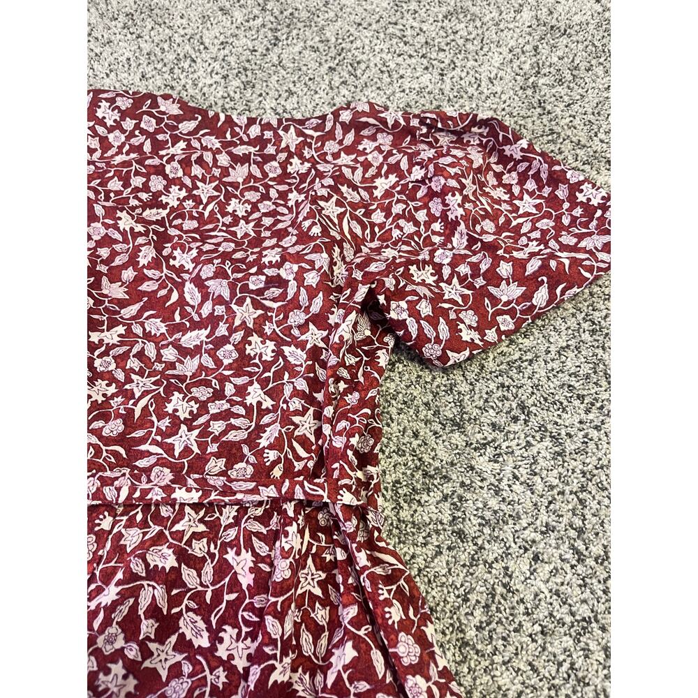 Madewell Red Floral Mini Dress 100% Cotton - Picture 13 of 15